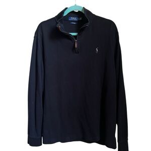 Polo Ralph Lauren Blue Label Zip Black Long Sleeve Sweater Men’s Size Large